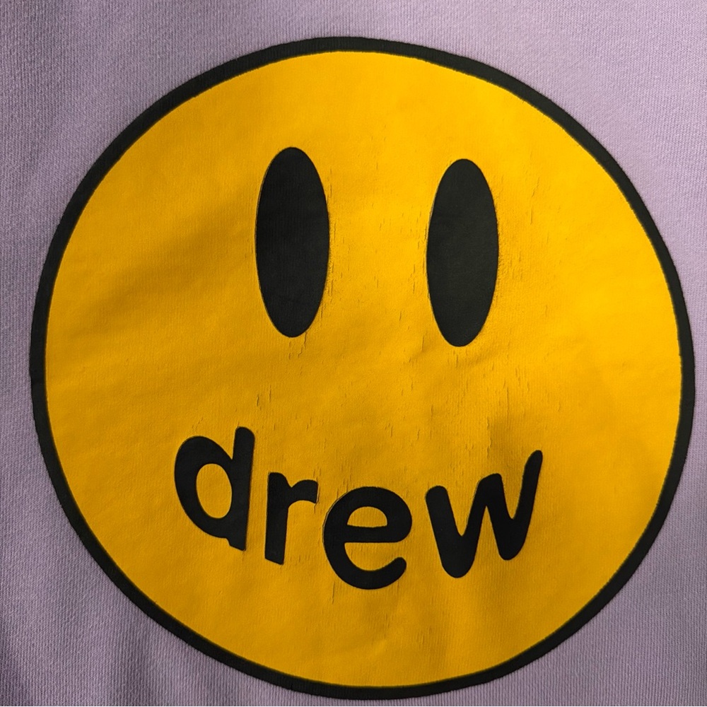 Drew Skate House Hoodie Smiley Face Purple Sweatshirt Adult Size L Justin Bieber - Picture 2 of 5